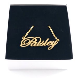 14K Gold Plated Name Necklace - Paisley